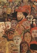James Ensor Portrait of the Artist Sur-Rounded by Masks (mk09) oil painting on canvas